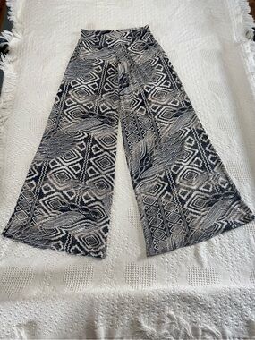 Clara Sun Woo Patterned Flowy Palazzo Pants (S)